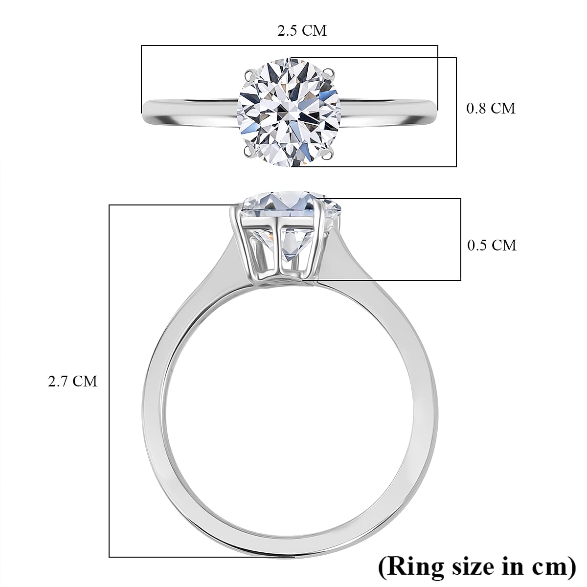 950 Platinum  IGI - Lab Grown Diamond  D, VS Ring 2.00 ct,  Platinum Wt. 4.5 Gms  2.000  Ct.