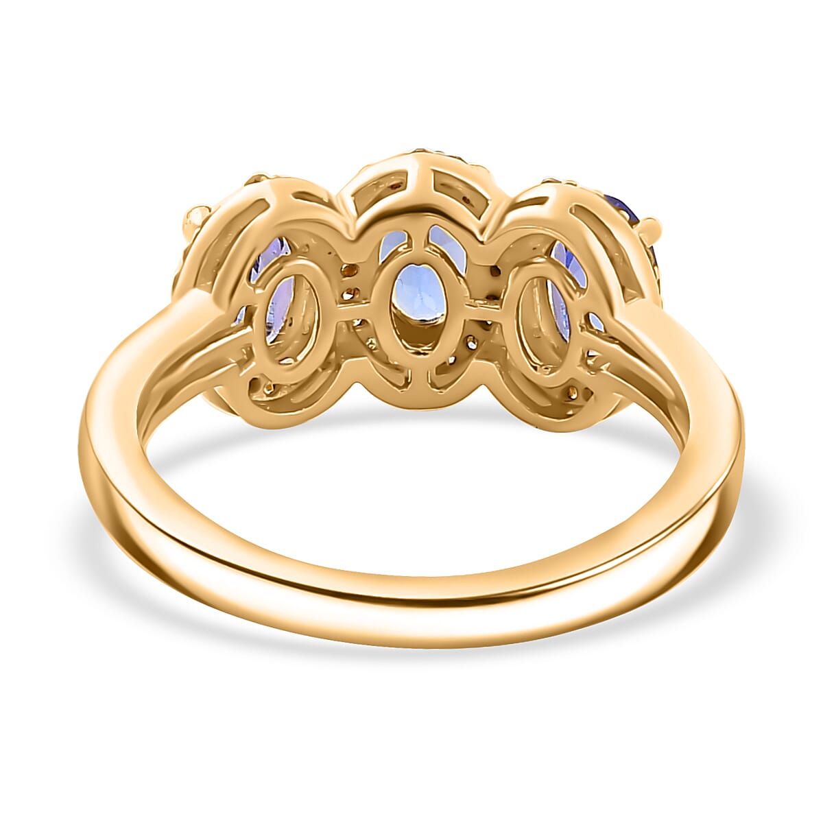 EXCLUSIVE COMMISSION - AAA Tanzanite & Natural Yellow Diamond Ring in 18K Vermeil Yellow Gold Plated Sterling Silver 1.58 Ct.