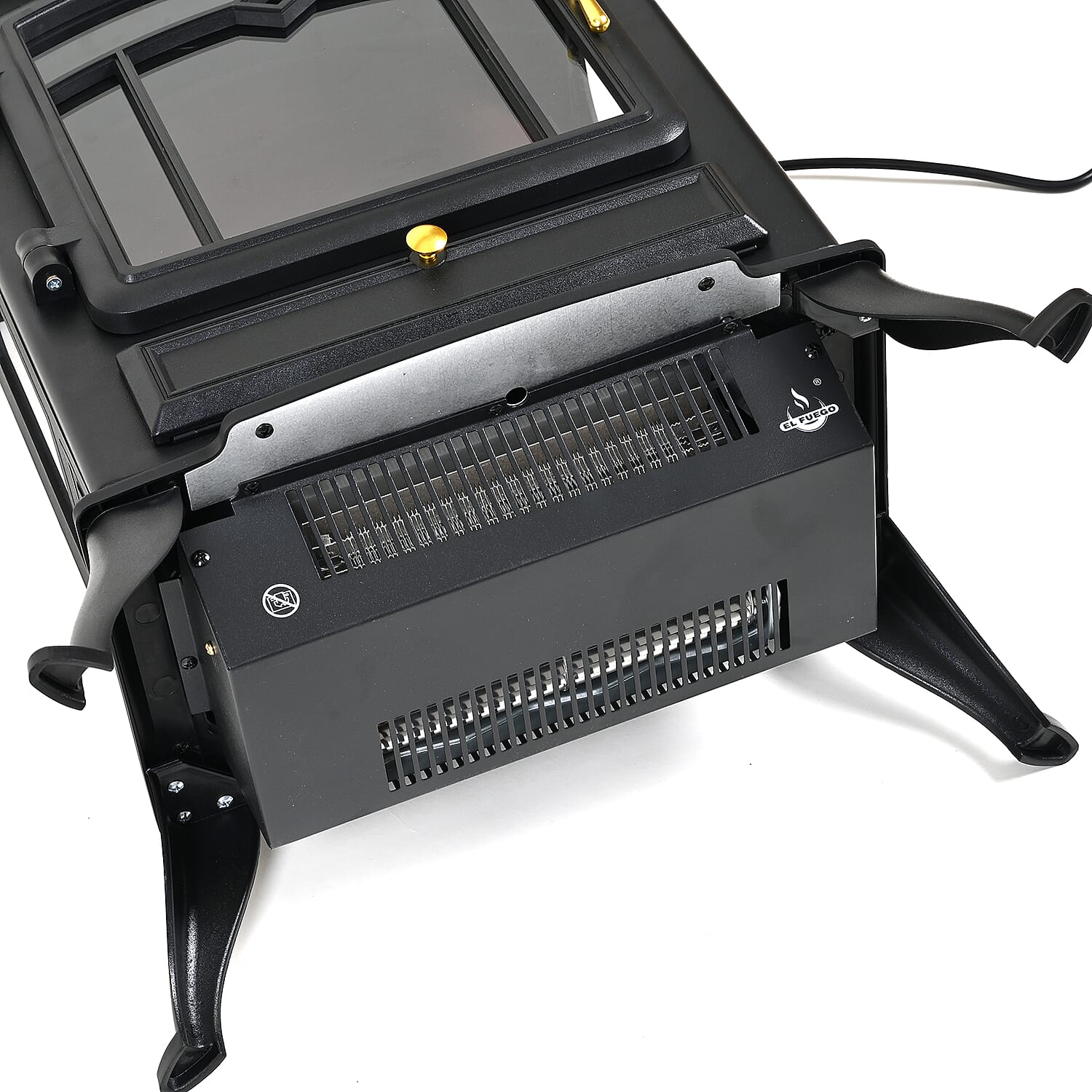 Electric Fireplace Heater (Size 390x565 mm) - Adjustable Flame Effect - Black 1000W-2000W