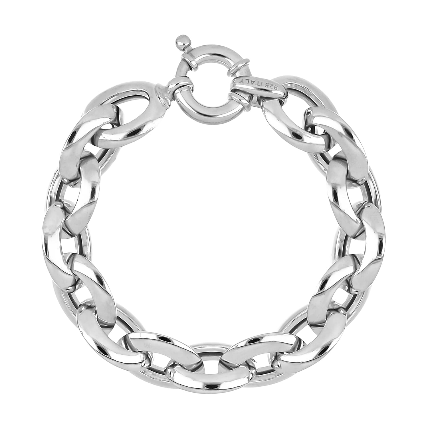 Handmade Curb Chain Bracelet in Sterling Silver
