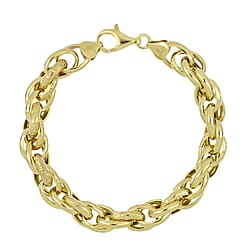 La Bella Handmade Chunky Prince of Wales Bracelet (Size - 8) With Lobster Clasp in Sterling Silver, Silver Wt. 20.26 Gms.