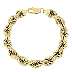 La Bella Fine Italian Jewellery - Handmade Sterling Silver Rope Bracelet With Lobster Clasp (Size - 8)