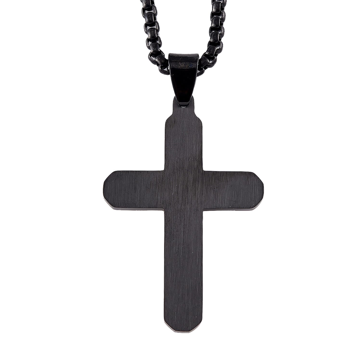 White Crystal Pendant With Chain (Size - 22) in Black & Yellow