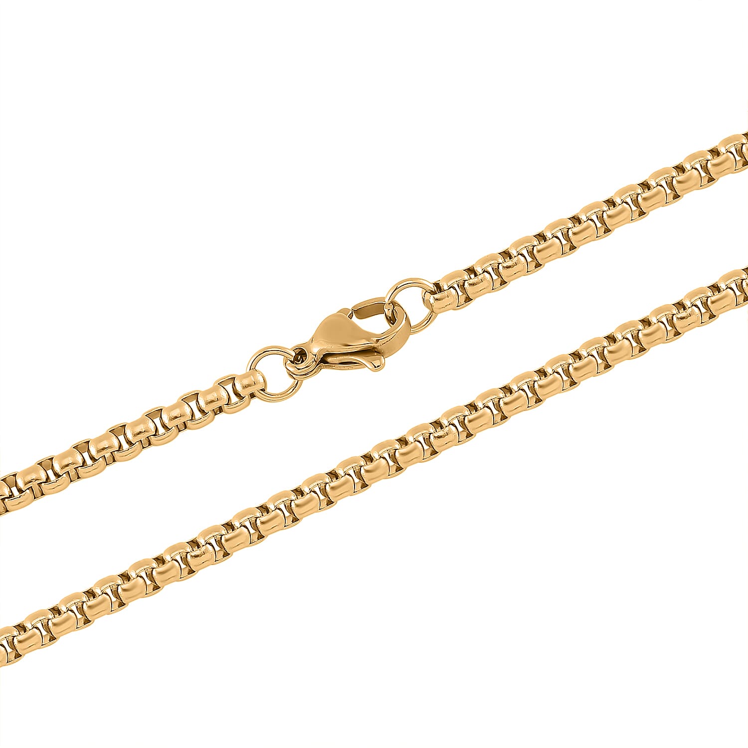 White Crystal Cross Pendant With Chain (Size - 22) in Two Tone