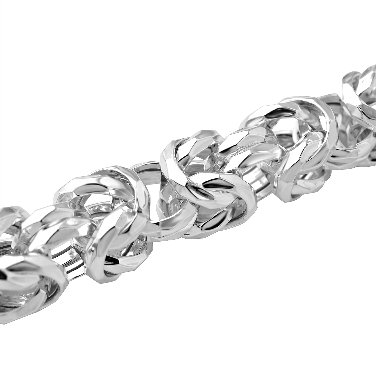 La Bella - Fine Italian Jewellery - Handmade Sterling Silver Byzantine  Necklace (Size - 22) With Lobster Clasp, Silver Wt. 80.30 Gms.