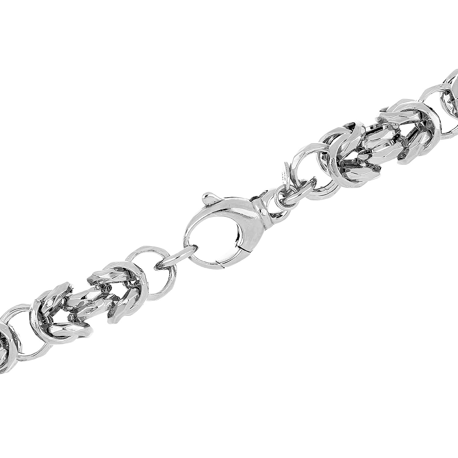 La Bella - Fine Italian Jewellery - Handmade Sterling Silver Byzantine  Necklace (Size - 22) With Lobster Clasp, Silver Wt. 80.30 Gms.