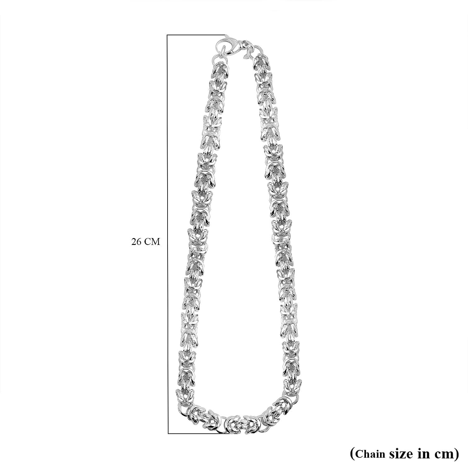 La Bella - Fine Italian Jewellery - Handmade Sterling Silver Byzantine  Necklace (Size - 22) With Lobster Clasp, Silver Wt. 80.30 Gms.