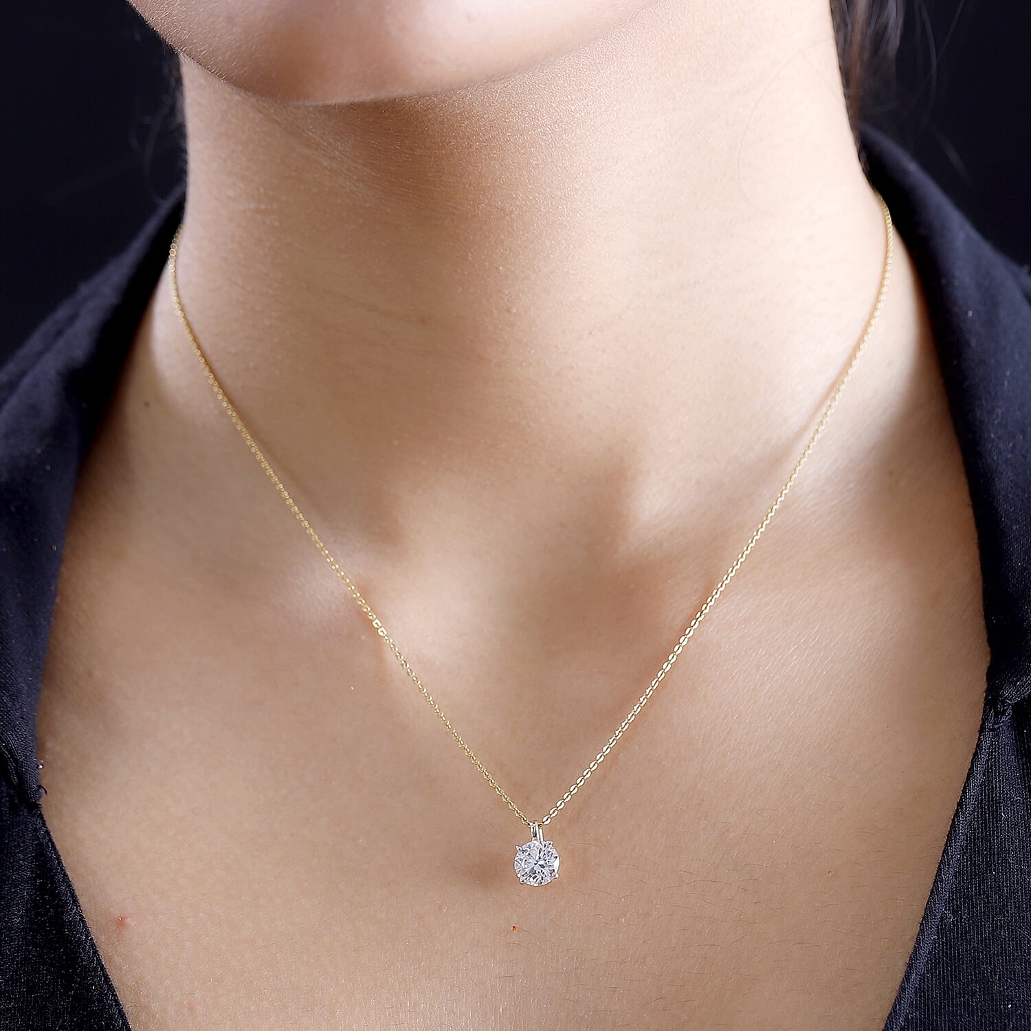 J Francis - 9K Yellow Gold Swarovski Zirconia Pendant 2.39 Ct.