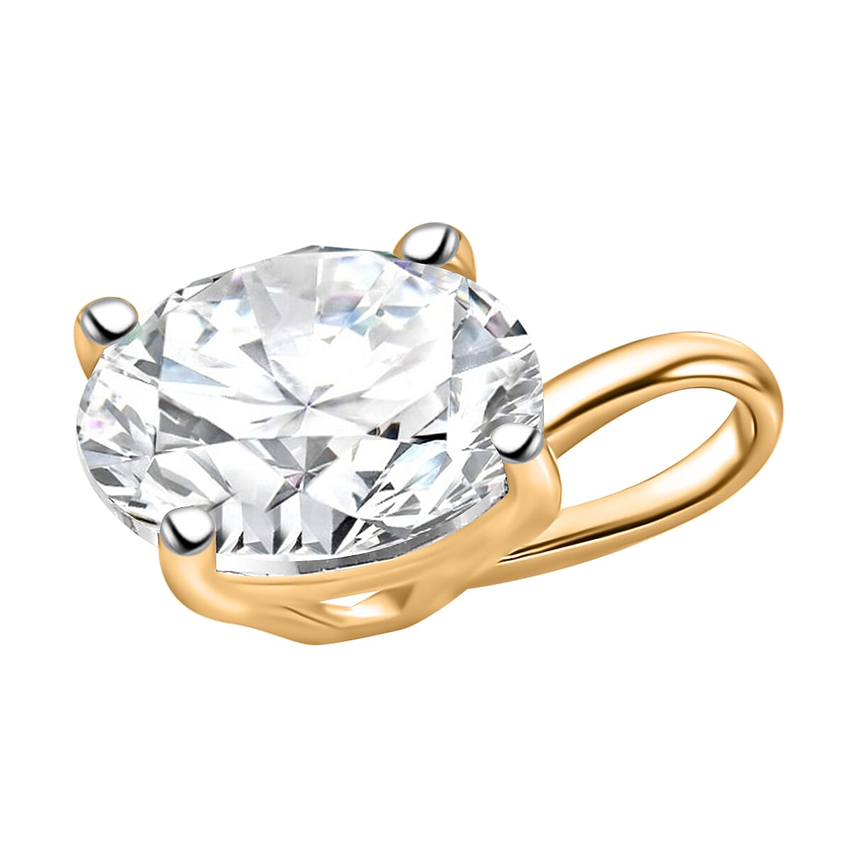 J Francis - 9K Yellow Gold Swarovski Zirconia Pendant 2.39 Ct.