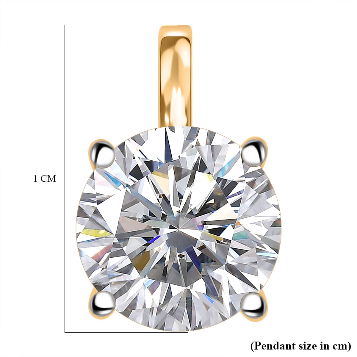 J Francis - 9K Yellow Gold Swarovski Zirconia Pendant 2.39 Ct.