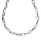 LA BELLA - Broad Paperclip Necklace in Platinum Overlay Sterling Silver With Lobster Clasp (Size - 20)