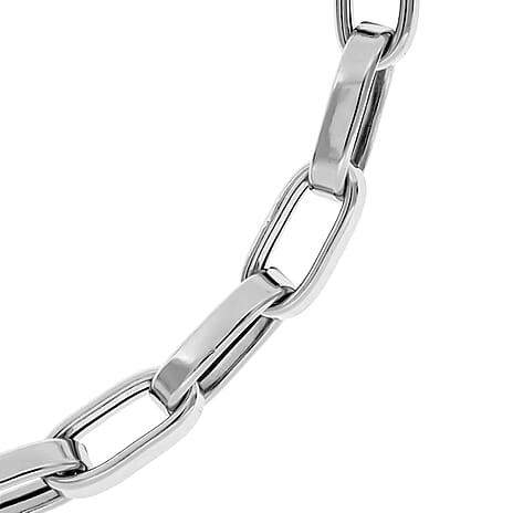 La Bella Fine Italian Jewellery - Broad Paperclip Necklace (Size - 20) With Lobster Clasp in Sterling Silver, Silver Wt. 43.52 Gms.