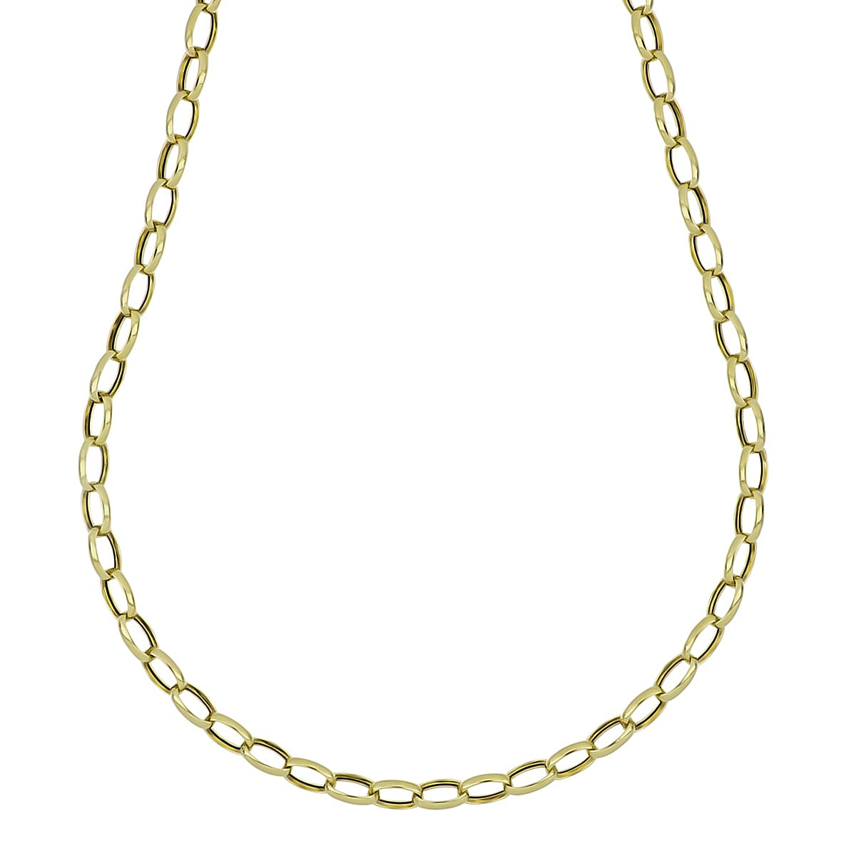 La Bella Handmade Italian Jewellery - Yellow Gold Overlay Sterling Silver Rolo Necklace With Lobaster Clasp (Size - 20)