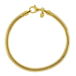 La Bella Collection Yellow Gold Plated Sterling Silver Herringbone Bracelet (Size - 7.5) With Lobster Clasp