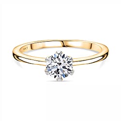JCK Vegas Closeout LUXURIANT Diamond  - 9K Yellow Gold SGL Certified VS- EF Lab Grown Diamond Ring, 0.75 Ct.