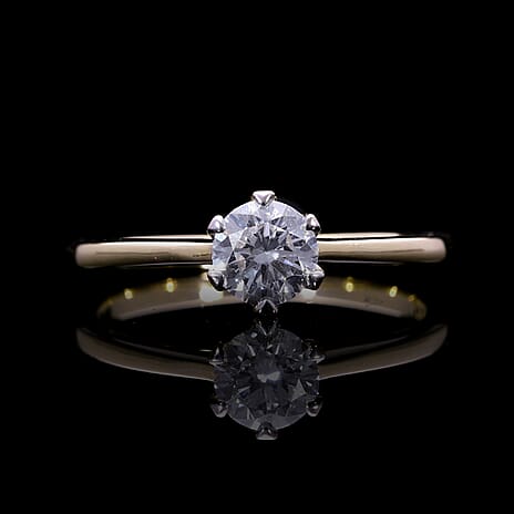JCK Vegas Closeout Luxuriant Diamond  - 9K Yellow Gold SGL Certified VS- EF Lab Grown Diamond Ring