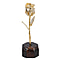 Handcrafted Decorative Gift Article Real Rose with Yellow Gold Tone (15.2 Cm) in Box and Stand