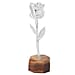 Handcrafted Decorative Gift Article Real Rose with Yellow Gold Tone (15.2 Cm) in Box and Stand