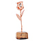 Handcrafted Decorative Gift Article Real Rose with Yellow Gold Tone (15.2 Cm) in Box and Stand