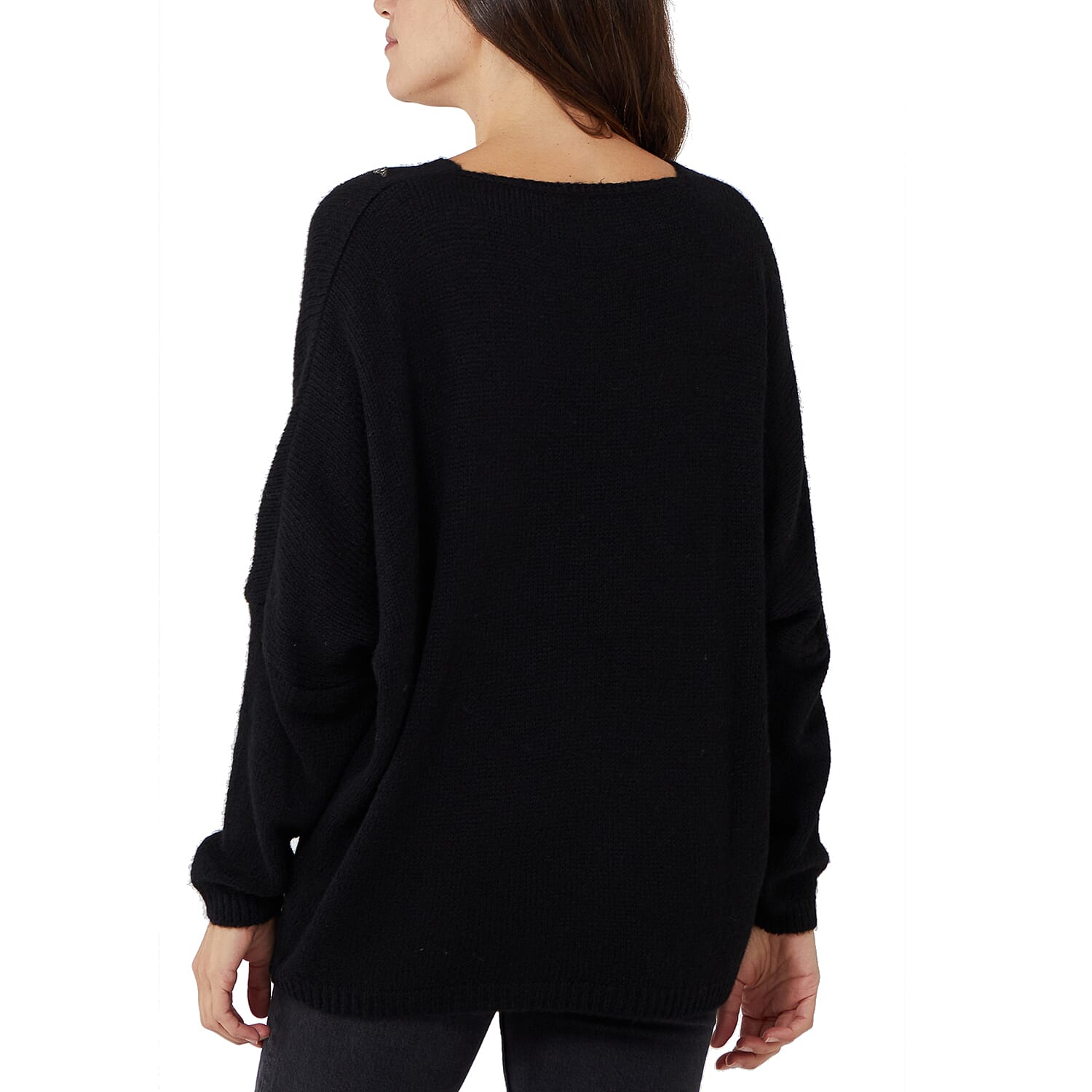 TAMSY 3 Stars Knitted Jumper - Black (Size 8-18)