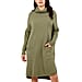 TAMSY Italian Knit Super Soft and Stretchy Roll Neck Jumper Dress - Khaki
