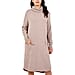 TAMSY Italian Knit Super Soft and Stretchy Roll Neck Jumper Dress - Pink