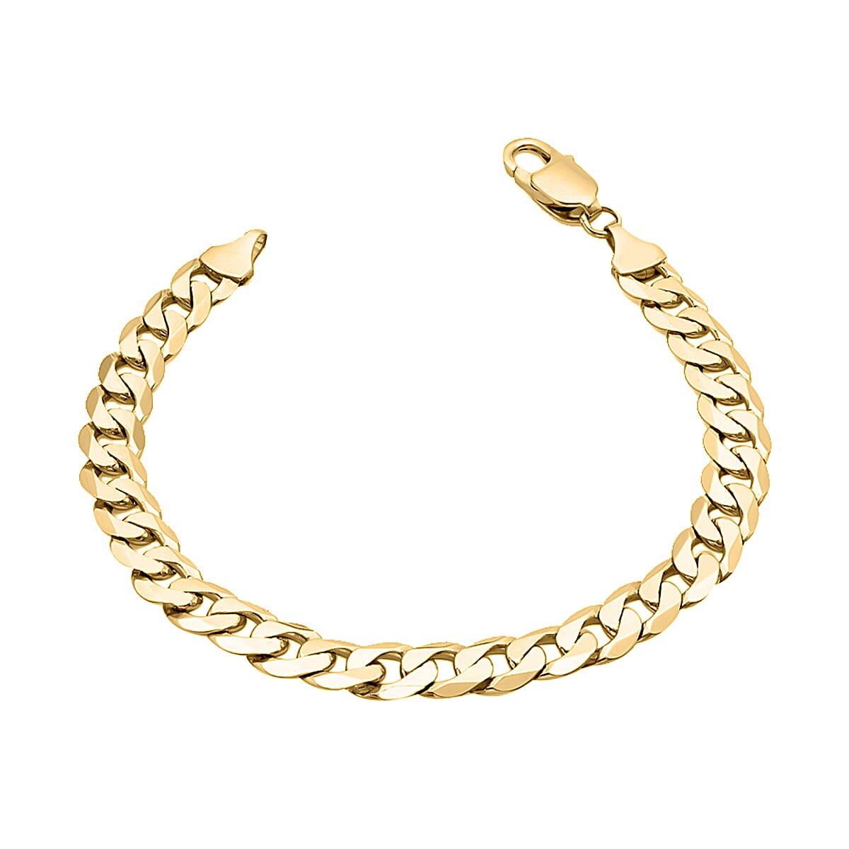 9K Yellow Gold Curb Bracelet (Size - 7.5) with Lobster Clasp, Gold Wt. 12.50 Gms