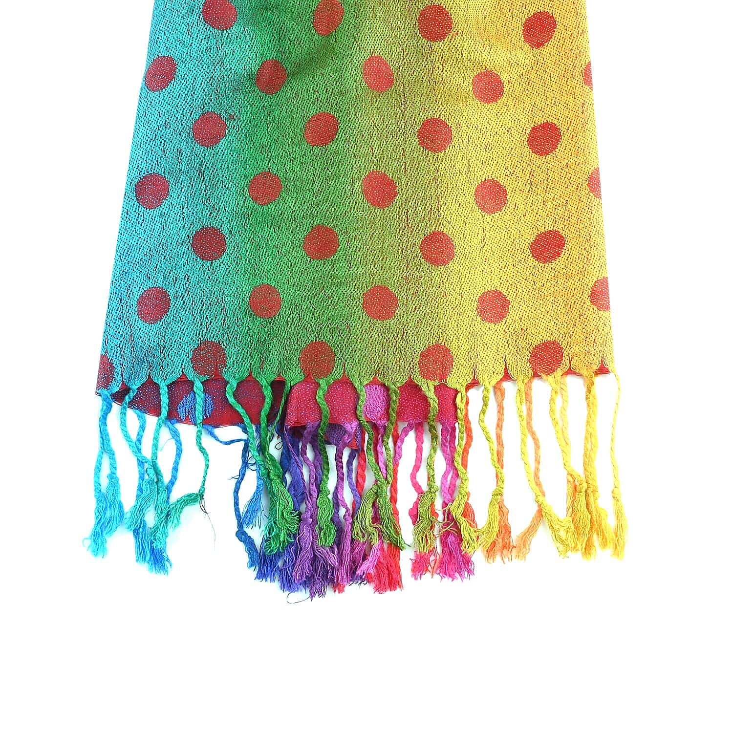 Pashmina Jacquard Rainbow-Dark Pink Scarf  -100% Viscose