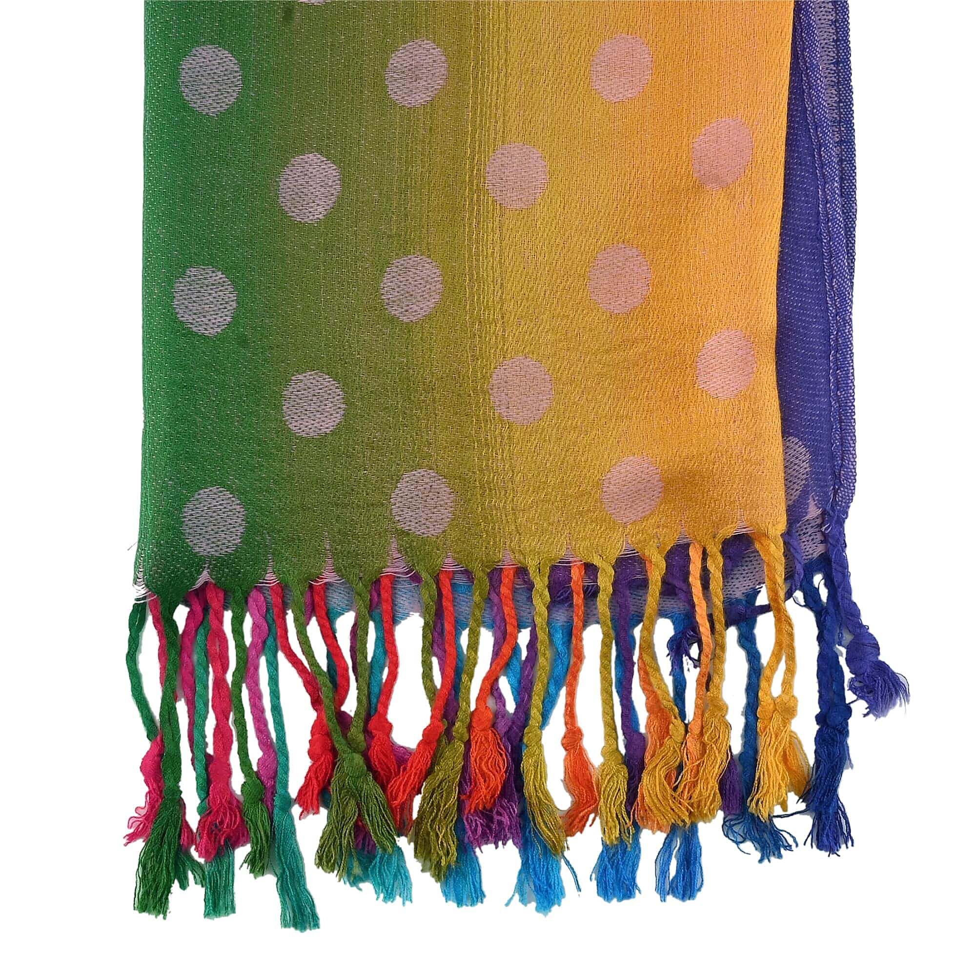 Pashmina Jacquard Pattern Scarf - Rainbow-Pink - 100% Viscose