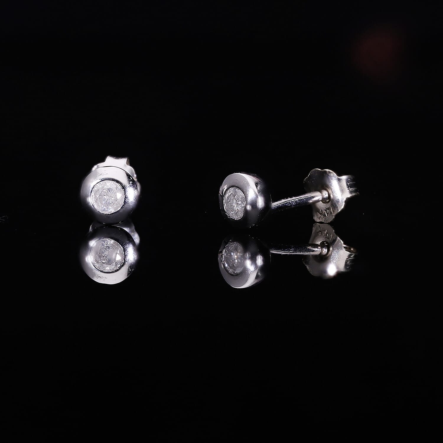 14K White Gold SGL Certified Diamond (I2-G-H) Earrings (with Push Back)