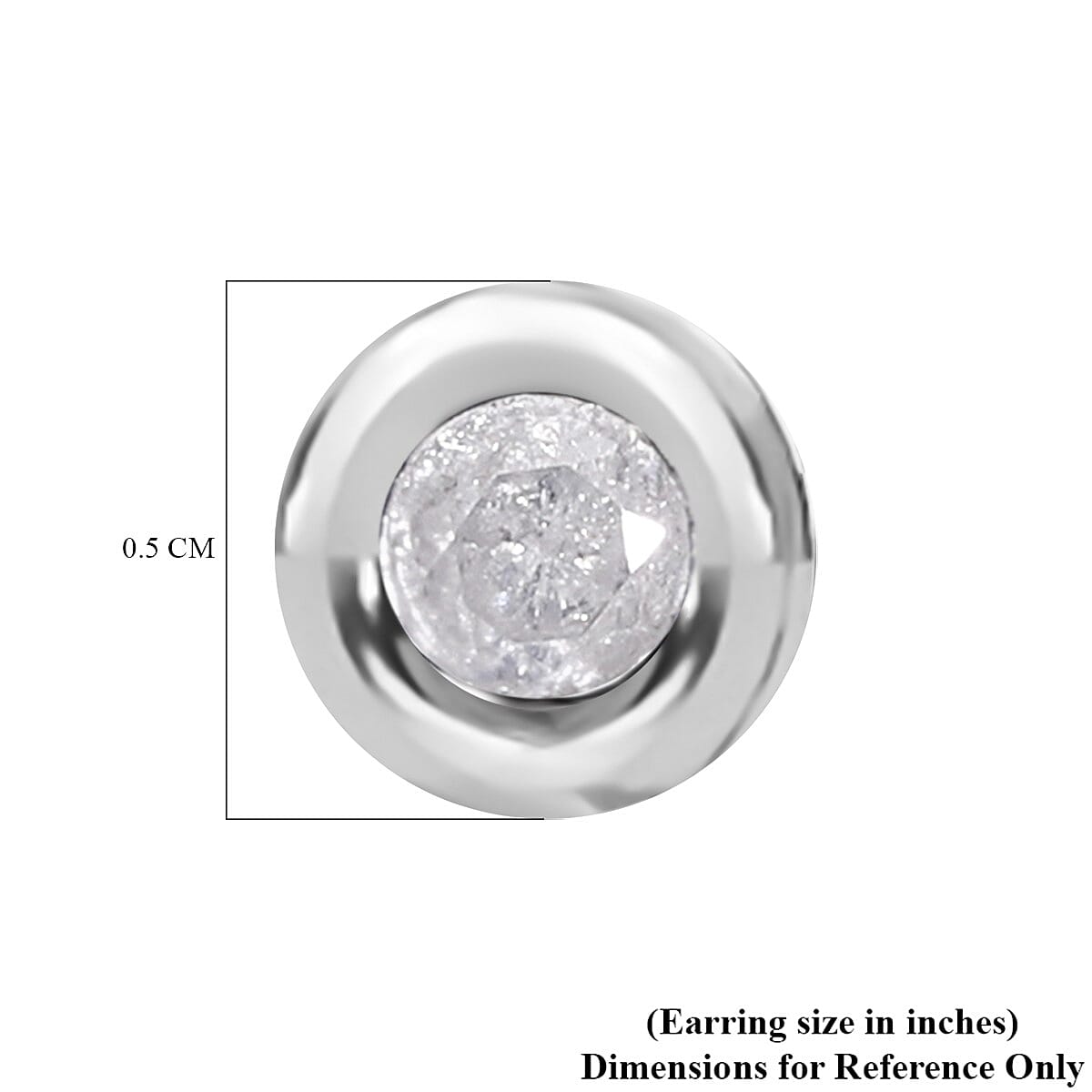 14K White Gold SGL Certified Diamond (I2-G-H) Earrings (with Push Back)