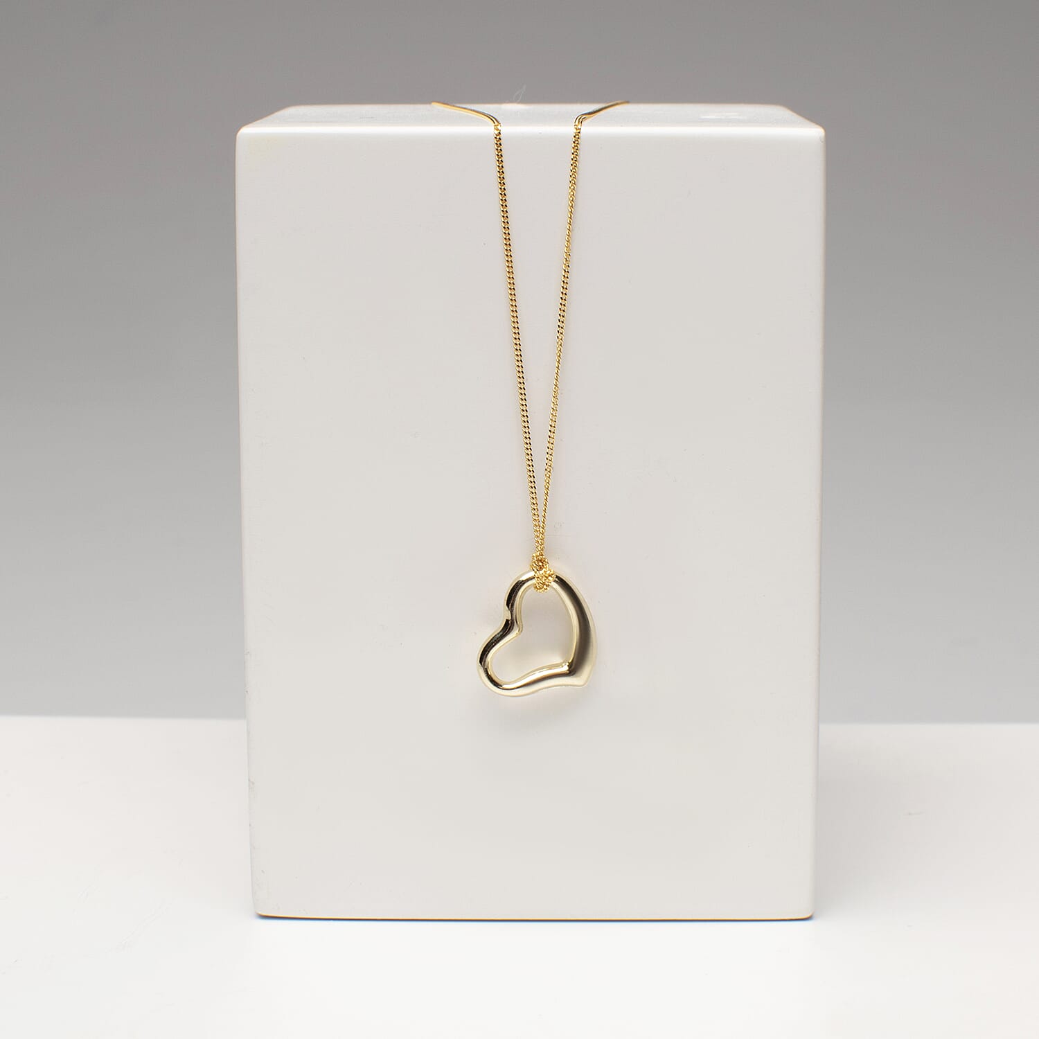 9K Yellow Gold Floating Heart Slider Pendant