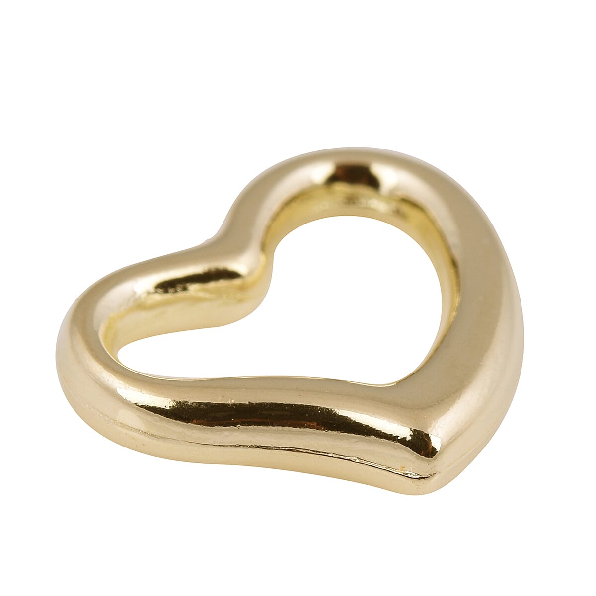 9K Yellow Gold Floating Heart Slider Pendant