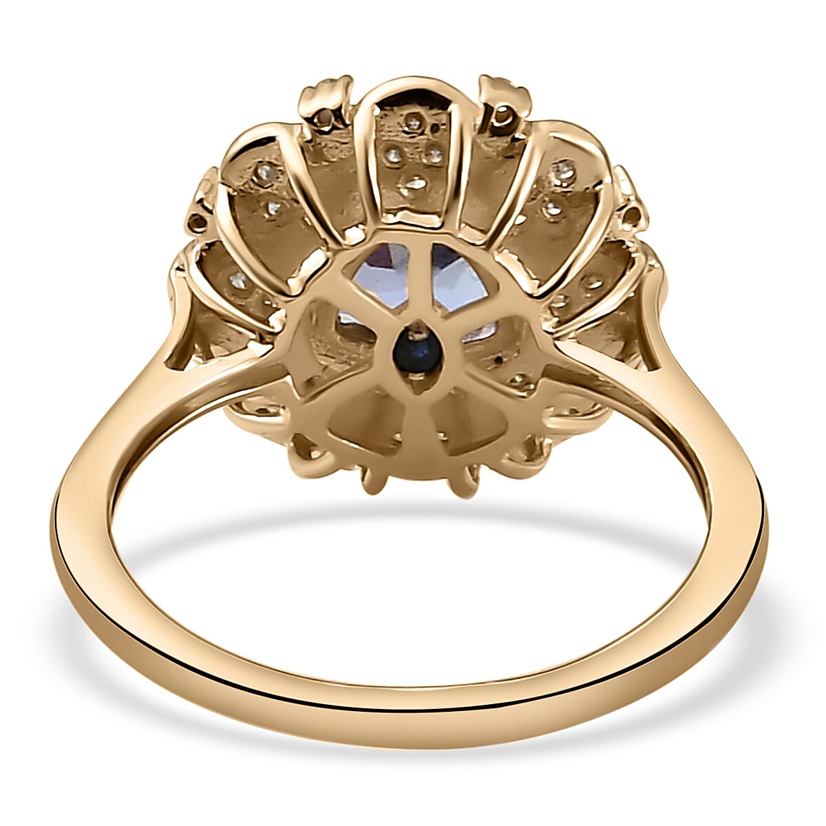 GP Italian Garden Collection - 9K Yellow Gold Tanzanite, Diamond Ring 1.00 Ct.