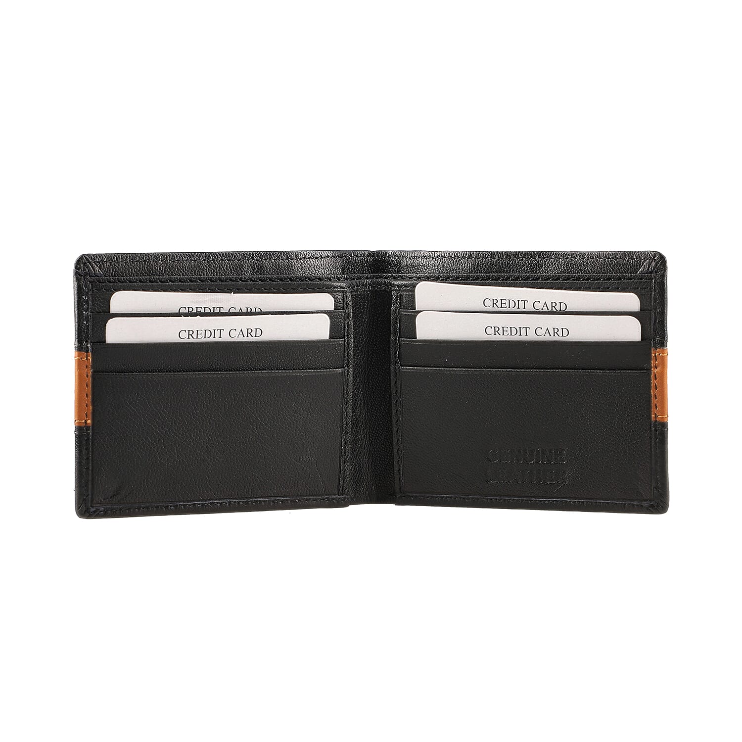 100% Genuine Leather RFID Protected Wallet (Size 11x9 Cm) - Black & Brown