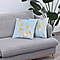 Set of 2 - Ginkgo Leaves Pattern Velvet Cushion Cover - Blue & Gold