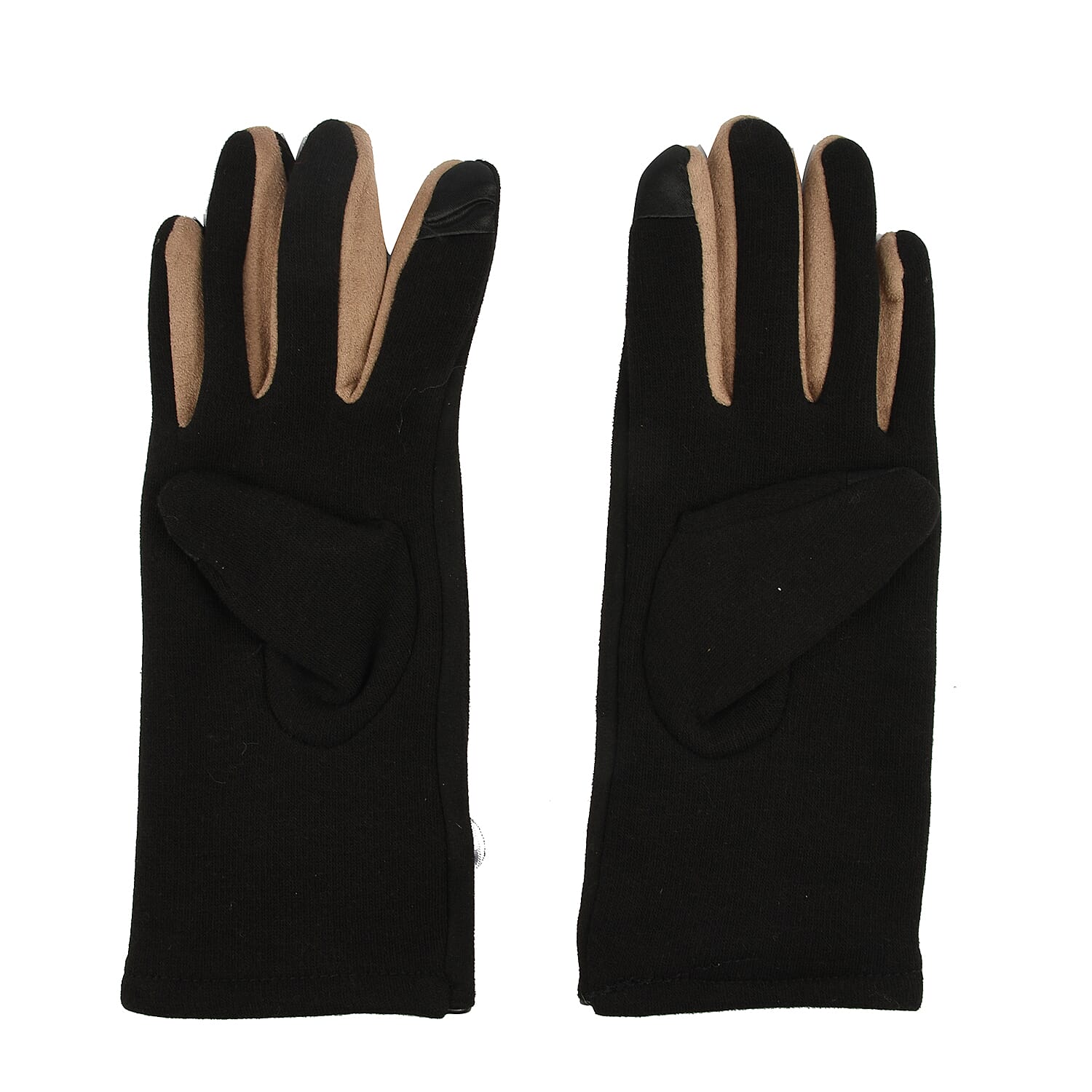 Ladies Bow Gloves - Black and Beige
