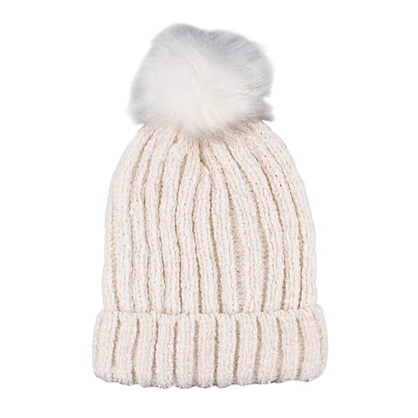 Chenille Cable Ladies Bobble Knit Hat Gold 1632348247 TJC