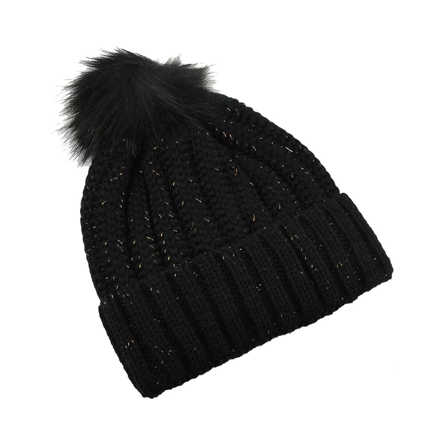 Ladies Animal Pattern Bobble Hat