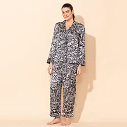 TAMSY Leopard Pattern Nightwear Set - Black & White