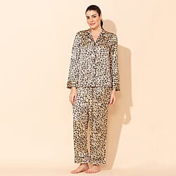 TAMSY Leopard Pattern Nightwear Set - Black & White