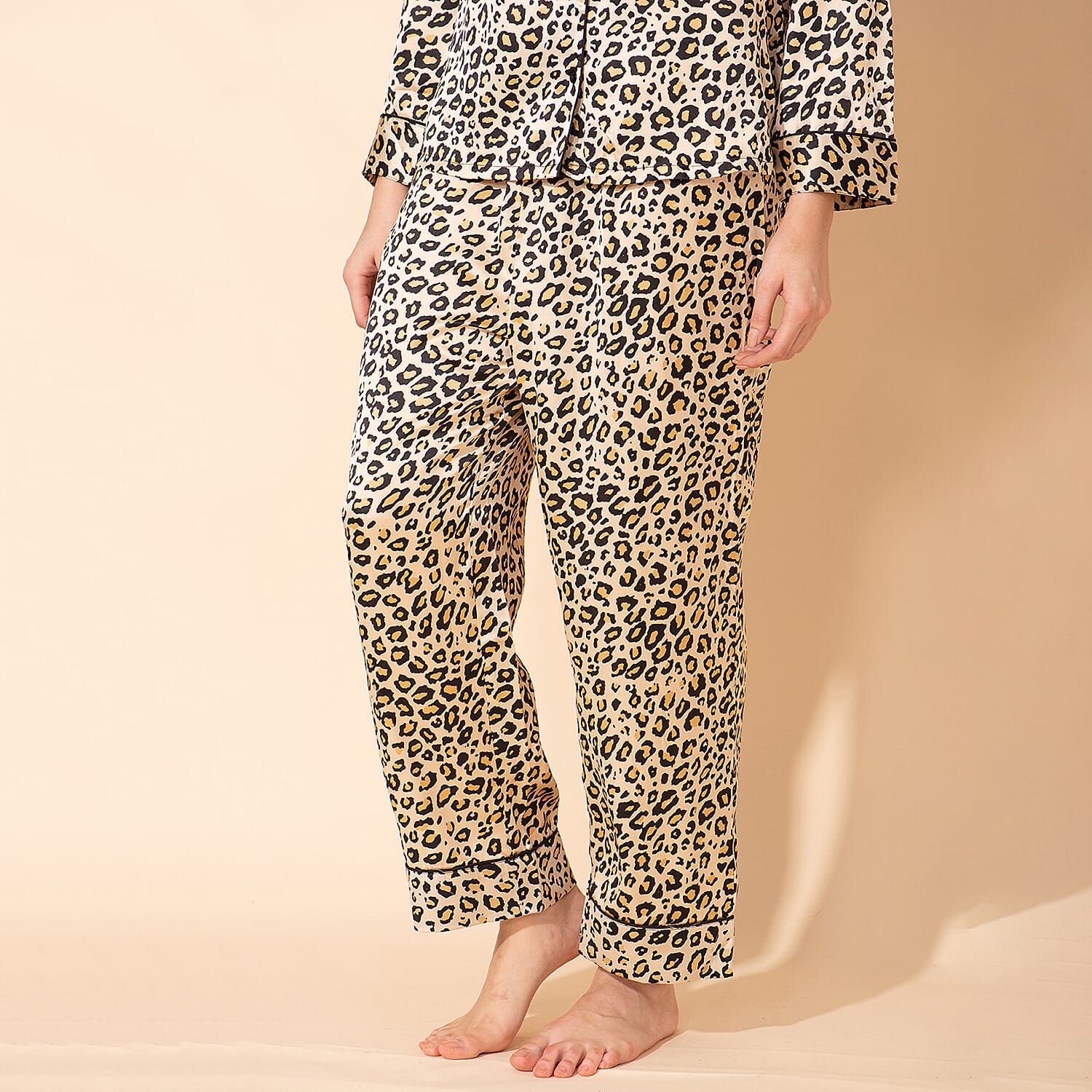 TAMSY Leopard Pattern Nightwear Set - Black & White