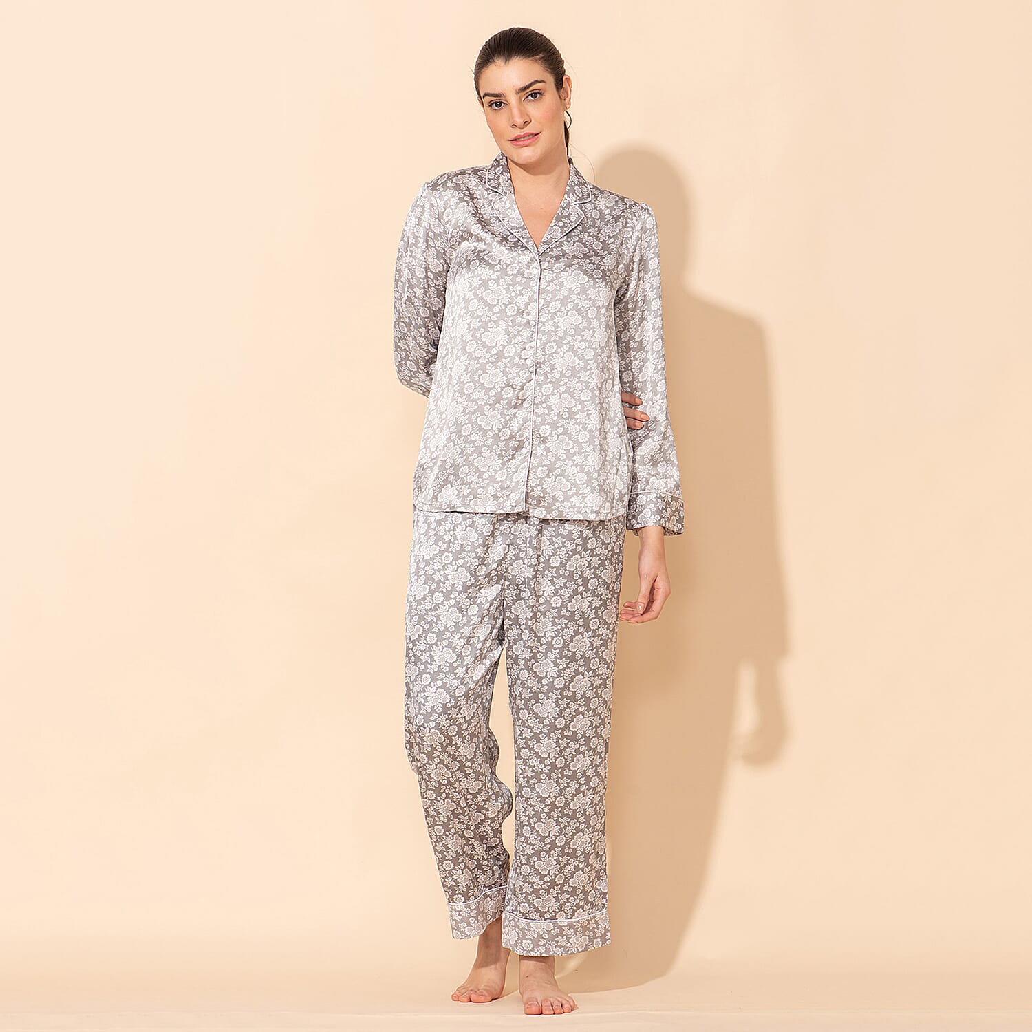 TAMSY Leopard Pattern Nightwear Set - Black & White