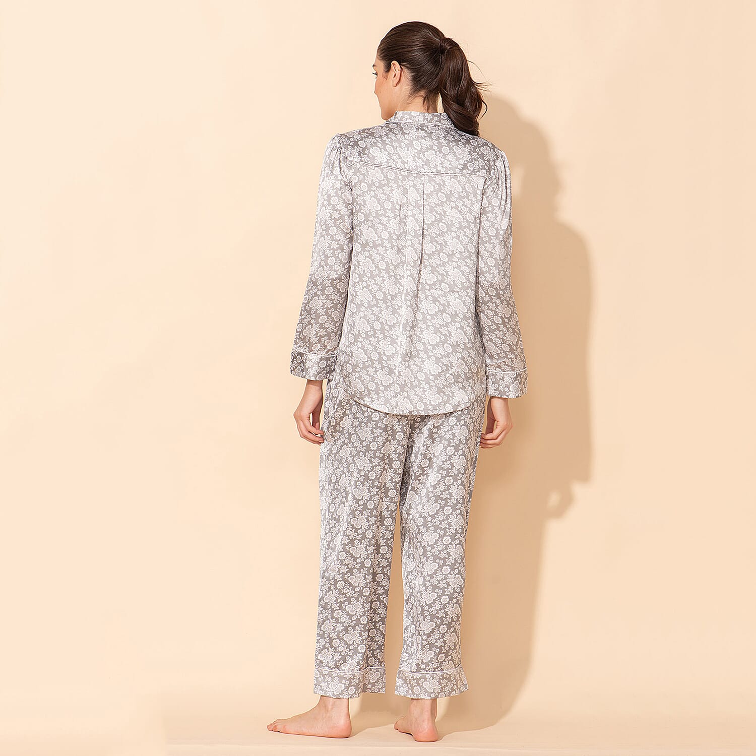 TAMSY Leopard Pattern Nightwear Set - Black & White
