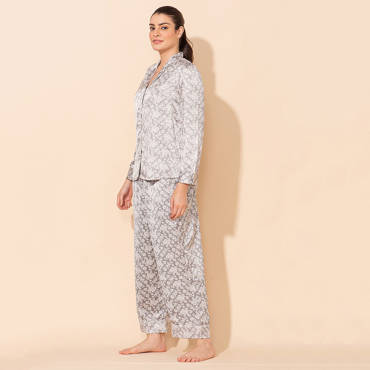 TAMSY Leopard Pattern Nightwear Set - Black & White