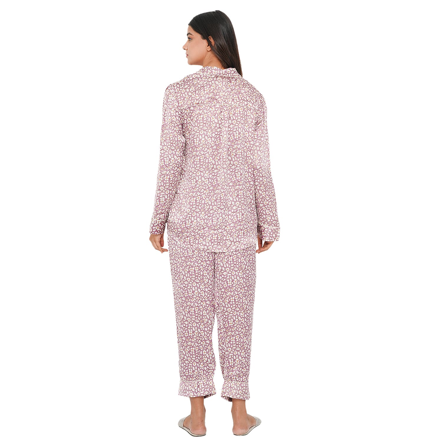 TAMSY Leopard Pattern Nightwear Set - Black & White