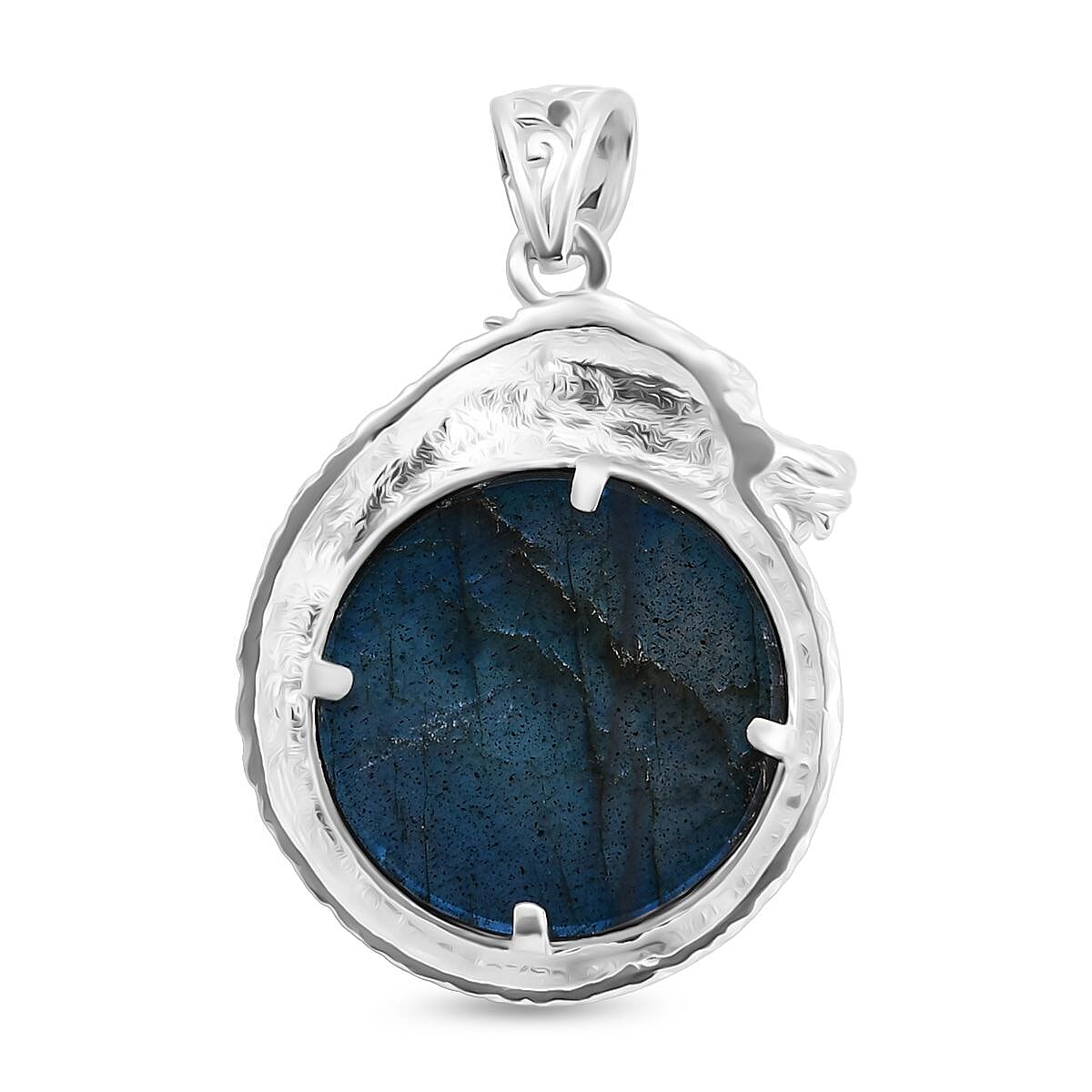 Royal Bali Collection - Labradorite Dragon Pendant in Sterling Silver 25.27 Ct.