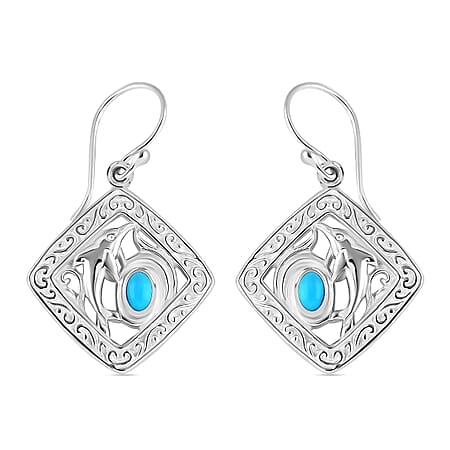 Royal Bali Collection - Handmade Sleeping Beauty Turquoise Earring Sterling Silver Silver Wt. 9.60 Gms. Royal Bali Collection - Handmade Sleeping Beauty Turquoise Earring Sterling Silver Silver Wt. 9.60 Gms.