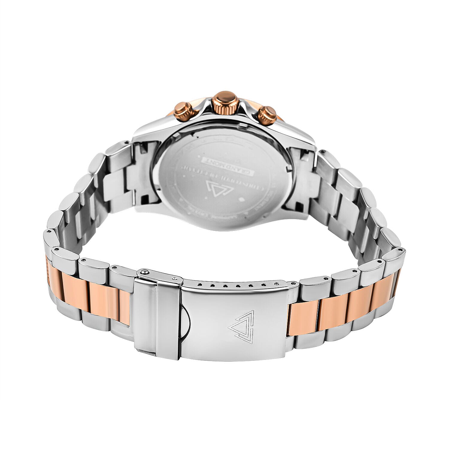 CHRISTOPHE DUCHAMP Grand Mont Swiss Movt. White Dial Watch with Dual Colour Chain Strap 10 ATM WR Sapphire Crystal Glass