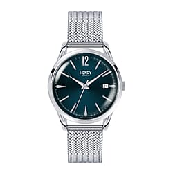 HENRY LONDON Knightsbridge Mans Mesh Bracelet Watch  Silver